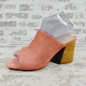 NEW BP. Callum Pink Leather Slip On Summer Casual Open Toe Mules W615